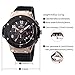 Voeons Men's Watches Chronograph 24 Hr Indicator Military Sports Watches 3ATM Waterproof Luxury Gold Case Quartz Big Dial Silicone Watches