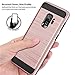 Galaxy S9 Case,Wollony Metallic Brushed Slim Hybrid Dual Layer Full Body Anti-Scratch Protective Case Heavy Duty Shock Absorption TPU Bumper Hard Cover for Samsung Galaxy S9 Phone - Rose Gold