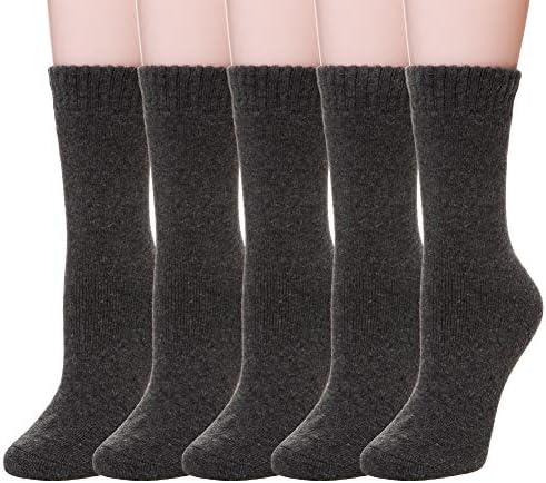 Velice Womens Super Thick Merino Wool Knit Warm Wool Crew Winter Socks