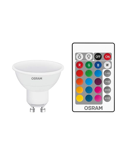 Osram LED Base PAR16 RGBW Reflektorlampe, mit GU10 Sockel, dimmbarkeit und Farbsteuerung per Fernbedienung, Ersetzt 25 Watt, 