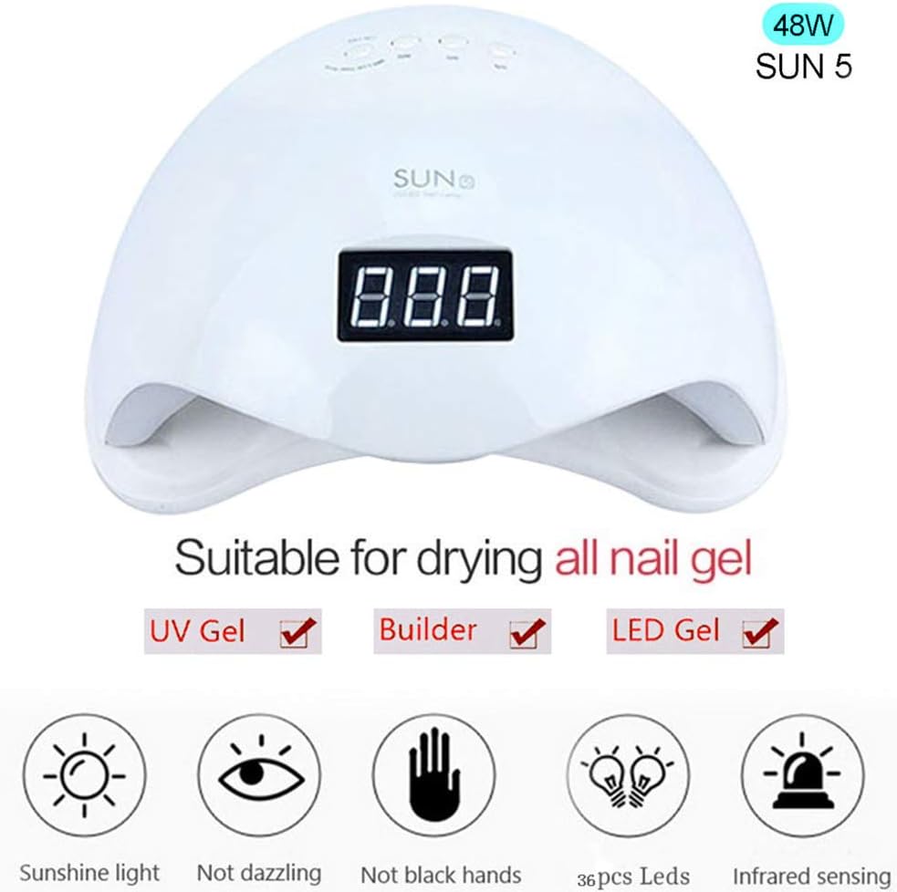 Nail Dryer 48W LED UV Lamp Nail Dryer Fingernail Toenail Gel Curing Manicure Machine Nail Art Tool Automatic Sensing 5