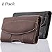 2 Pack iNNEXT 8 Pouch Case, Universal Premium Horizontal Leather Case Pouch Holster w/Magnetic Closure w/Belt Clip Holster and Belt Loops for X 7 6S 6 4.7 inch (Brown/Black)