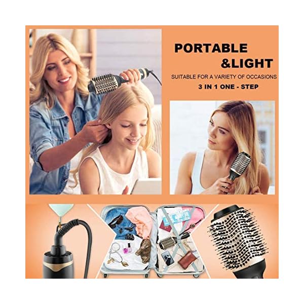 Hair-Dryer-BrushHot-Air-Brush-Multi-Functional-3-in-1Professional-Dryer-VolumizerHeated-Rollers-and-Curling-Iron-with-Ceramic-Coating-and-Negative-Ion-TechnologySuitable-for-All-Hair-Types Hair Dryer Brush,Hot Air Brush, Multi-Functional 3-in-1Professional Dryer & Volumizer,Heated Rollers and Curling Iron…