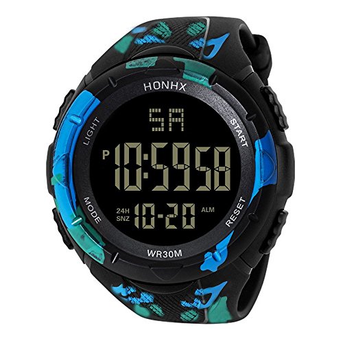 Axiba Mens Military Multifunction Digital LED Watch Electronic Waterproof Alarm Quartz Sports Watch (A)