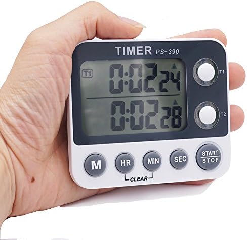 VirSun 100 Hour Dual Count UP/Down Kitchen Timer,Pomodoro Technique Tool for GTD Tomato Timer