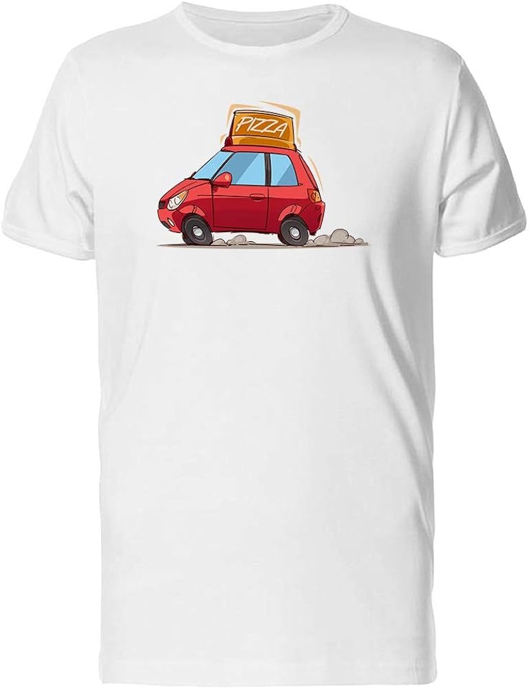 Amazon Com Fast Pizza Delivery Car Cartoon Tee Men S Image By