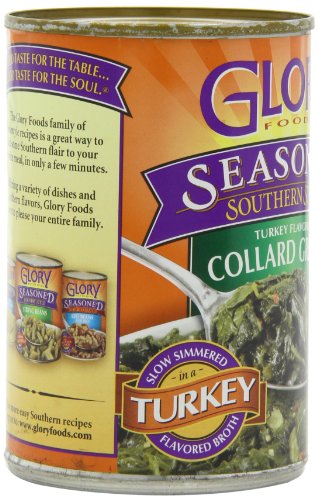 Glory Foods Seasoned Collard Greens with Smoked Turkey, 14.5-Ounce (Pack of 12)