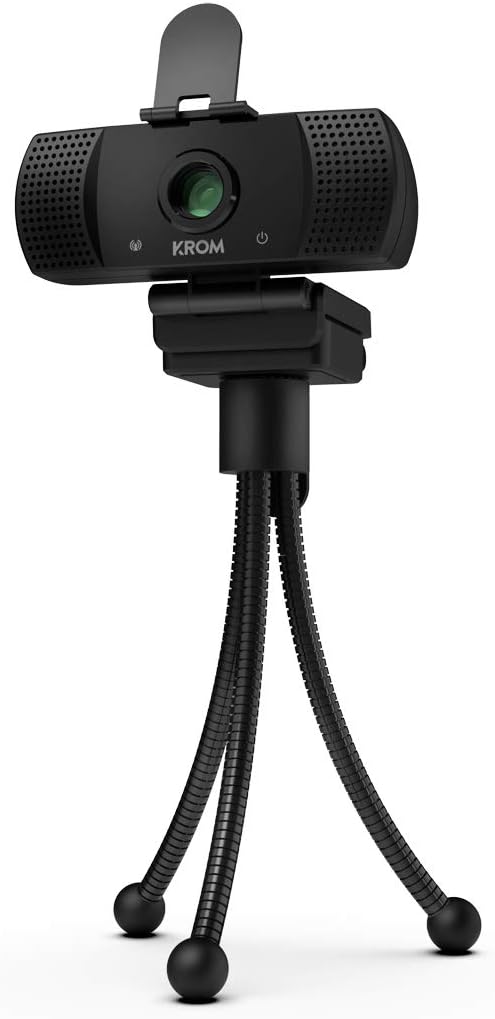 KROM Kam Webcam -NXKROMKAM- Designed for Gaming - Webcam 1080p, 30fps, Built-in Microphone, Tripod Included, USB, Black - Image 3