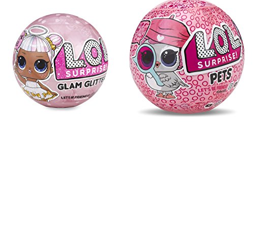 L.O.L. Surprise! Bundle of 2 Dolls LOL Glam Glitter Doll & LOL Eye Spy Pets Series