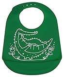 Modern Twist, 100% Pure Silicone Baby Bucket Bib, Crocodiles, Green