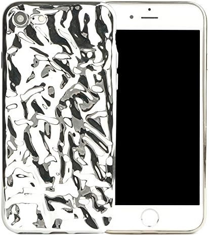 iPhone 8 Phone Case Tinfoil Sparkly Glitter Cover for iPhone7 4.7 (Silver)