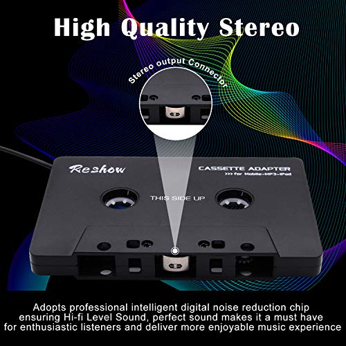 Reshow Bluetooth Cassette Adapter for Car with Stereo Audio , Wireless