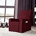 CHUN YI Stretchable Recliner Cover 1 Piece Jacquard Chair Slipcover with Elastic Band, Spandex Sofa Replacement with Side Pocket for Living Room(Wine)