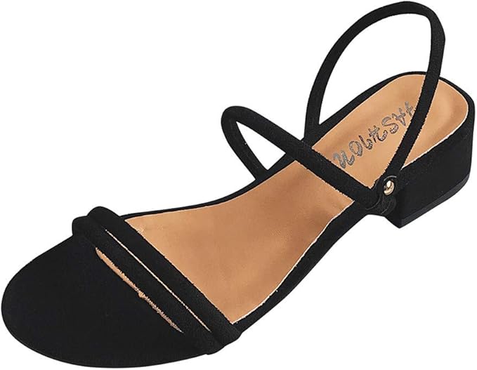 Amazon.com: Women Chunky Heel Sandals,Uscharm Summer Square Heel Open Toe Shoes Casual Flock 