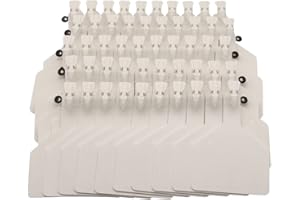 APlayfulBee 50Pcs Z Tags One-Piece Cattle Ear Tags TPU Blank Livestock Animal Identification for Cattle,Sheep Goat, Pig, Large Size (White), 1.92x1.67 inch