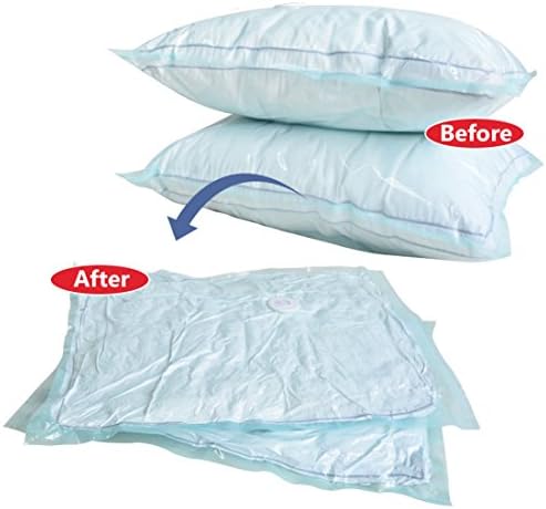 6 Vacuum Space Saver Bags by StoragePro, Durable HDPE Plastic Vacuum Seal Suction Bags for Blankets, Duvets, Pillows, Clothing