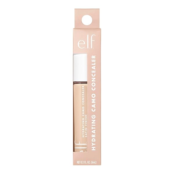 E.L.F. HYDRATING CAMO CONCEALER, COVERS BLEMISHES & UNDER-EYE CIRCLES, FULL-COVERAGE & DELIVERS A SATIN FINISH, VEGAN & CRUELTY-FREE, LIGHT IVORY