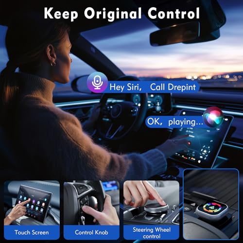 Drepint 2 in 1 Wireless Adapter for CarPlay and Android Car, Upgrade Plug & Play Wireless Carplay Adapter, Fast and Stable Connection without Delays, Compatible with iOS 10+ and Android 11+