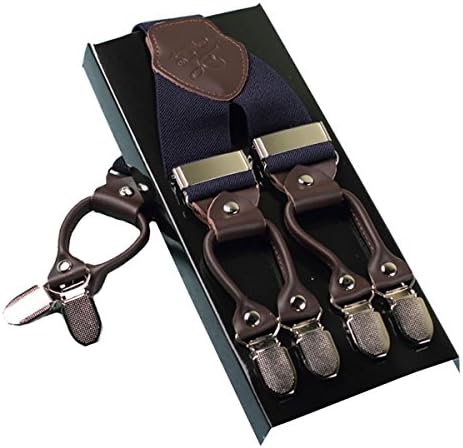 Men Suspenders Zoyette For Men 6 Clips Wide 1.4" Y Back Heavy Duty