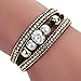 Susenstone Women Bohemian Bracelet Woven Braided Handmade Wrap (Black)