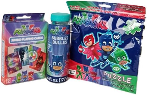 Pj Masks 3 Piece Gift Set - Bubbles- Puzzle - Playing Cards