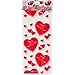 Gift Boutique Valentine Cellophane Bags 100 Pack with Twist Ties Valentines Favor Treat Gift Goodie Cello Bags for Party Candy Cookies, 4 Assorted Styles