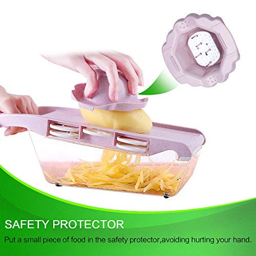 K Kwokker Vegetable Chopper Mandoline Slicer Dicer Cutter Grater Cutter Spiralizer with 6 Interchangeable Stainless Steel Blades - Heavy Duty Julienne Multifunctional Kitchen Food Choppers - Thumbnail 5
