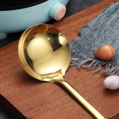 Berglander Cooking Ladle, Stainless Steel Gold Soup Ladle Soup Spoon