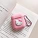 Airpods Case Cover Cute Pink Kitty Design with Keychain | Protective Silicone Anti-Lost Dust-Proof & Shock Resistant by MODISH TECH