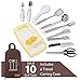 Delicacy 10 PCs Camping Kitchen Utensil Set, Camp Cookware Utensils Organizer Travel Kit with Water Resistant Case, Cutting Board, Rice Paddle, Tongs, Scissors,Ladle,Spatula, Knife, Bottle Opener