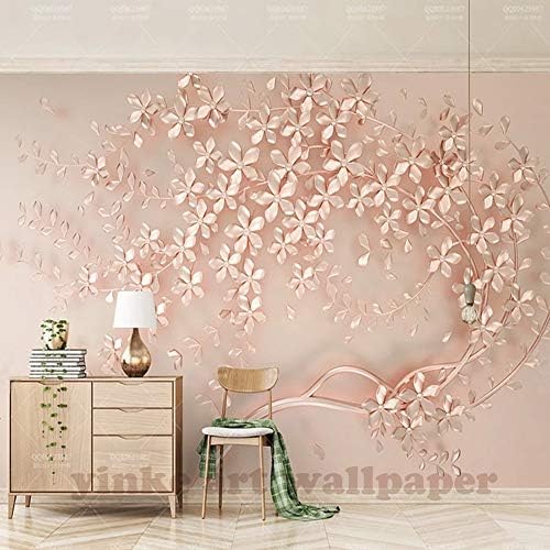 XXPFF Customized Large Mural Luxury Elegance 3D Stereoscopic Flower Rose Gold 3D Wallpaper For Living Room Tv Backdrop 3D Wall Paper
