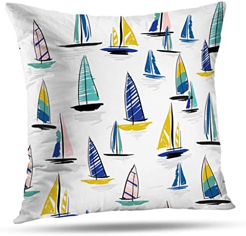 Lshtar Throw Pillow Covers, Beautiful Colorful Wind Surf Flat Summer Beach Surfing Ocean White Surf for Sofa Cushion CoverShort Plush Design Decoration Home Bed Pillowcase 18x18 inch