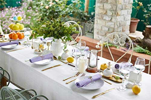 KOFFOTA Cloth Cotton Napkins for Dinner. Decorative, Easy Care and Durable for Everyday Kitchen Dinning, Party Table Setting, Restaurants. (Light Purple, 6 Pack) - Thumbnail 4