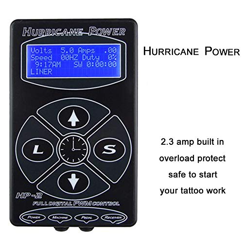 Tattoo Power Supply - Yakecan Professional Tattoo Power Supply Kit Intelligent Digital LCD Rotary Tattoo Power Supply Set with Cord Fits for All Tattoo Machine Tattoo Supply Tattoo Kit - Thumbnail 4