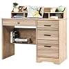 Computer Desk with Drawers, Executive Desk Home Office Desk Writing Table Wood Student Desk with File Drawer for Bedroom…
