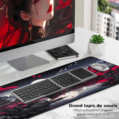 Zindoo XXL Mouse Pad Gamer Mouse Mat 900 x 400 mm Optimized for Sensor, High Accuracy and Speed with Stitched Edges and Non-Slip Rubber Base for Office, Study, Gaming