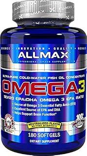 Allmax Nutrition Omega 3 Ultra-Pure Cold-Water Fish Oil Concentrate, 180 Count (B003NHOXDM)