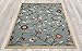 Machine Washable Floral Leaves Design Non-Slip Rubberback 8x10 Traditional Area Rug for Living Room, Bedroom, Kitchen, 7'10