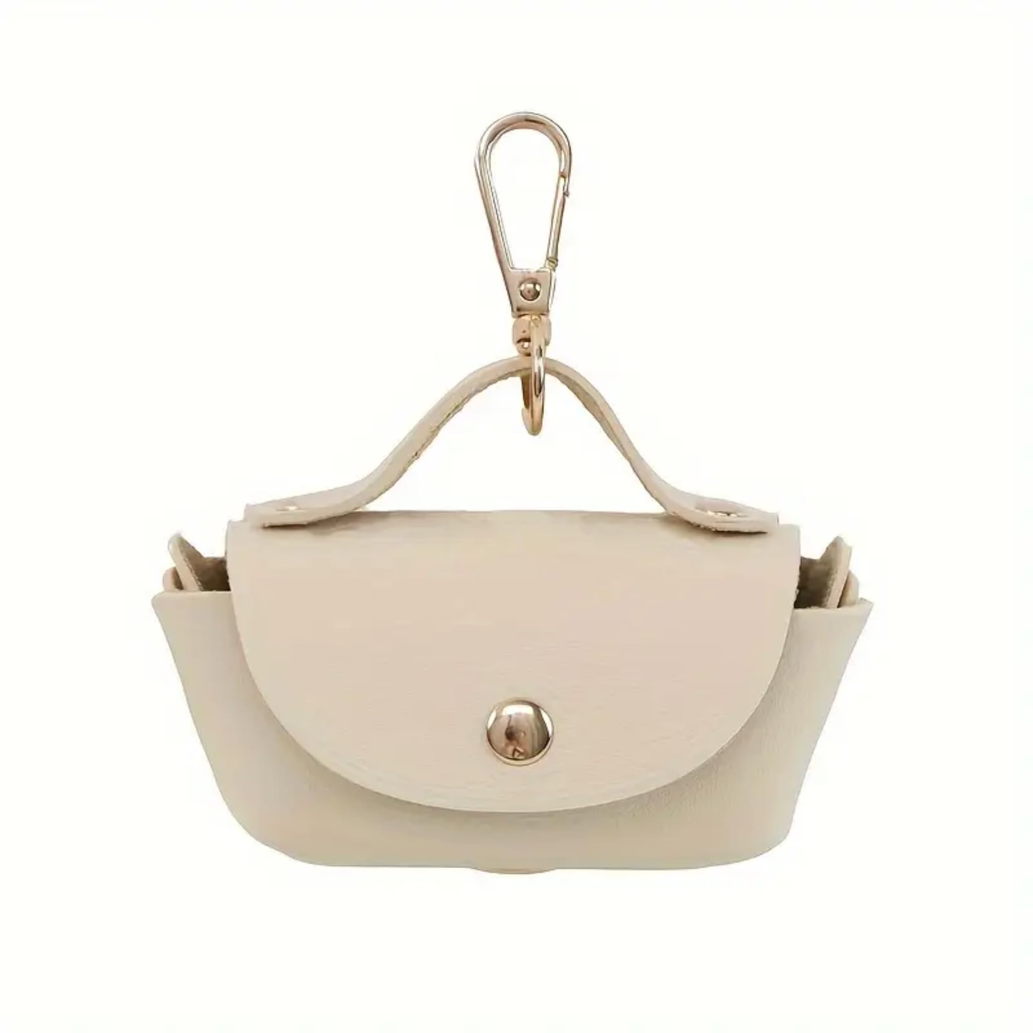 Thingymabob Dog Poop Bag Keychain Hanging Dog Walking Waste Disposal Storage Pack - Animal Waste, Vegan Material (Cream)