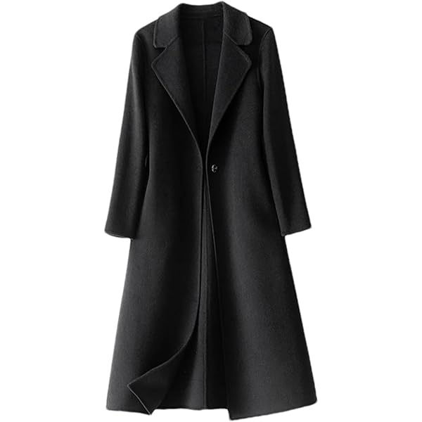 Amazon.com: Fashion Women Wool Cashmere Coat Double-Sided Long