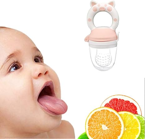 Amazon Co Jp Lifemaison 離乳食フィーダー 赤ちゃん用 おしゃぶり 乳首 豚の形食品グレードのシリコーン栄養摂取歯がため 6か月以上の赤ちゃんに適 Lifemaison ホーム キッチン