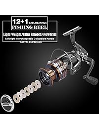 PLUSINNO   Barra de pesca combinada de fibra de carbono telescópica   carrete giratorio 12 + 1 rodamientos blindados de acero inoxidable BB
