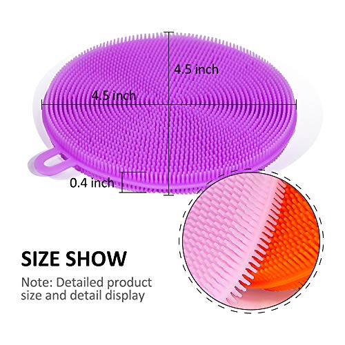 YOZATIA Silicone Dish Sponge Magic Sponge 5 Pack, Dishwasher Safe Dish Brush, Smart Kitchen Scrubber Kitchen Accessories Household Cleaning Sponges