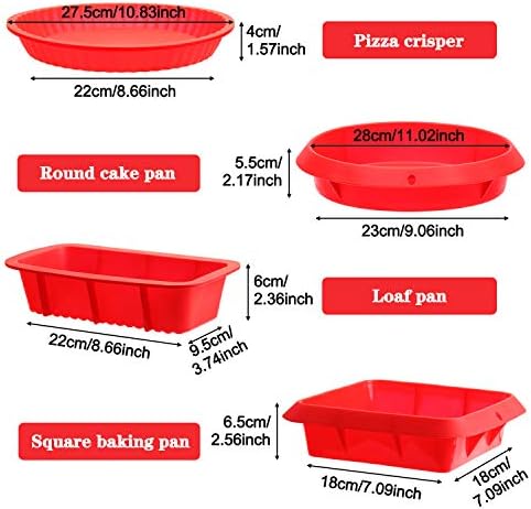 EKKONG Moulle Silicone Patisserie, Lot de 4 Moules à Gâteau en Silicone, Forme Ronde, Forme Carrée, Moule à Pain, Moule à Tarte, Antiadhésive & Facile à nettoyer - Cuisine A Vivre EKKONG Moulle Silicone Patisserie, Lot de 4 Moules à Gâteau en Silicone, Forme Ronde, Forme Carrée, Moule à Pain, Moule à Tarte, Antiadhésive & Facile à nettoyer