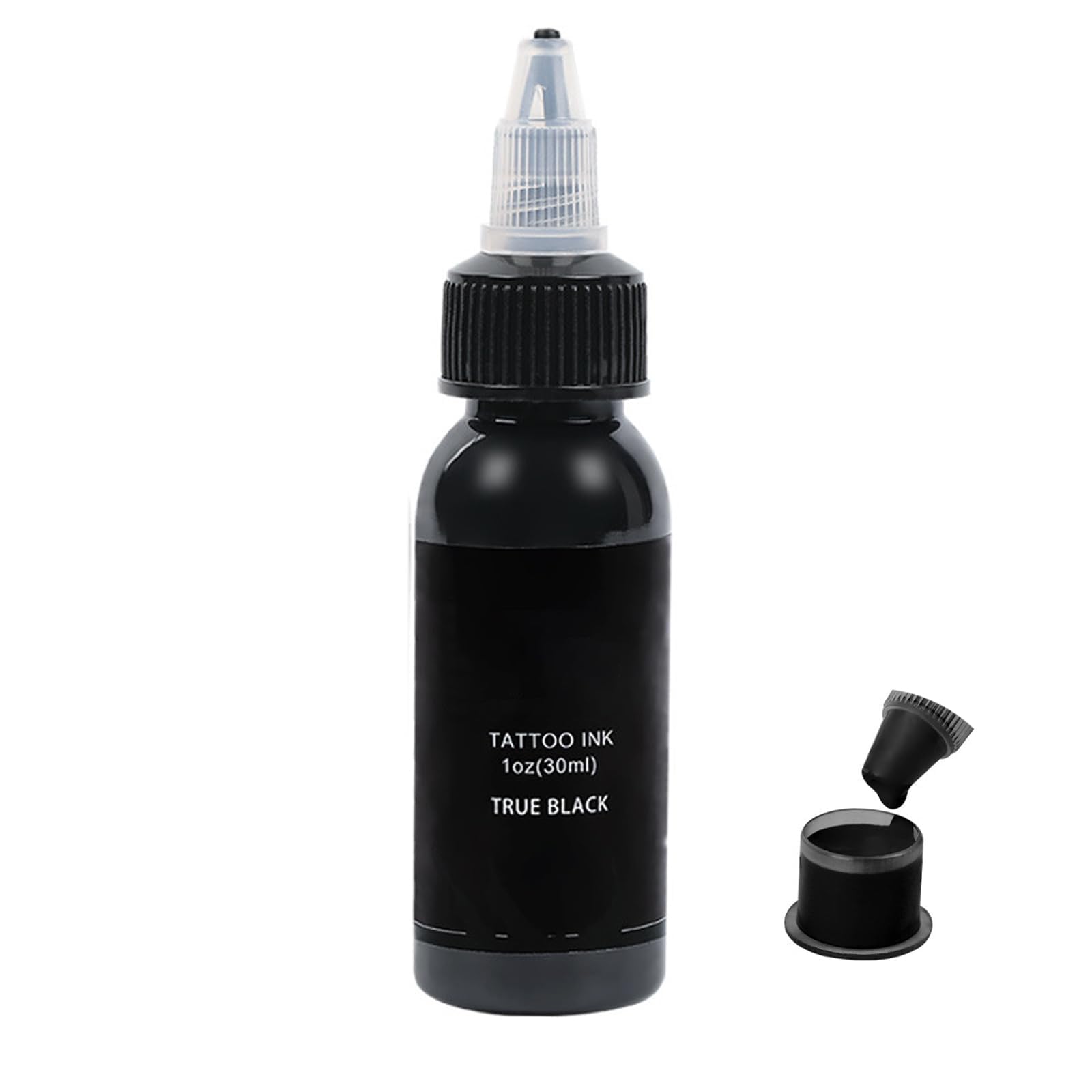FONPOO 30 ml Tattoo Ink, 1 oz Black Tattoo Pigment for Lining and Shading, No Fading, Easy to Dye, Black Tattoo Ink Permanent for Tattoos and Permanent Eyebrows