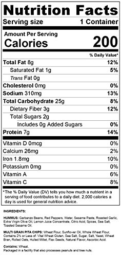 GoGo Dipperz Healthy On-the-Go Roasted Red Pepper Hummus and Multi-Grain Sea Salt Pita Chips - 2.6 oz Combo Packs (Case of 6) - Thumbnail 3