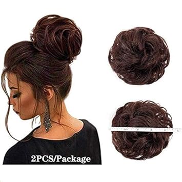Amazon Com Messy Bun Hair Piece 2pcs Human Hair Scrunchies Buns