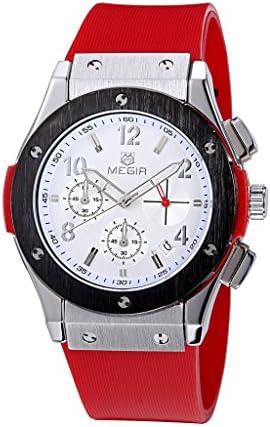 Huangtaii Men's Sport Watch with Red Band White Dial #Dyl-16