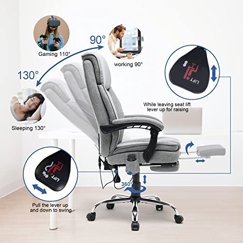 HOMREST Reclining Office Chair with Massage, Ergonomic Office Chair