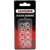 Janome Genuine 10 Pk. Plastic Bobbins #200122614 for All Janome & Necchi Models